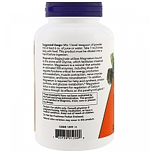 Мінерали Бісгліцинат магнію, 250 мг, порошок - Now Foods Magnesium Bisglycinate Powder — фото N3