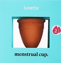 Менструальная чаша, модель 2, оранжевая - Lunette Reusable Menstrual Cup Coral Model 2 — фото N1