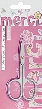 Ножиці для нігтів, кольорова ручка, срібло - Merci — фото N1