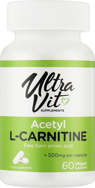 Харчова добавка в капсулах - UltraVit Acetyl-L-Carnitine — фото N1