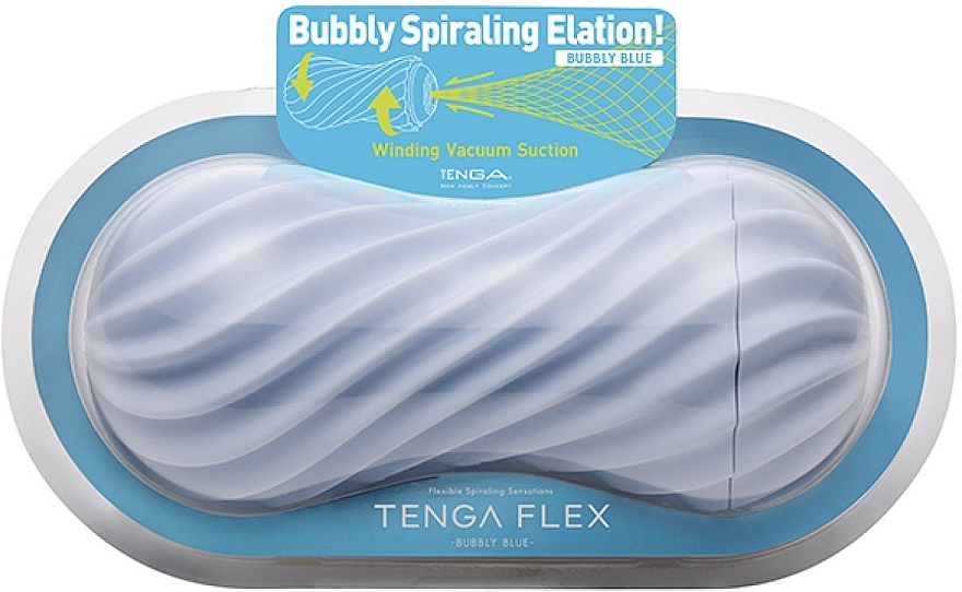 Мастурбатор с эффектом скручивания, голубой - Tenga Flex Bubbly Blue — фото N1