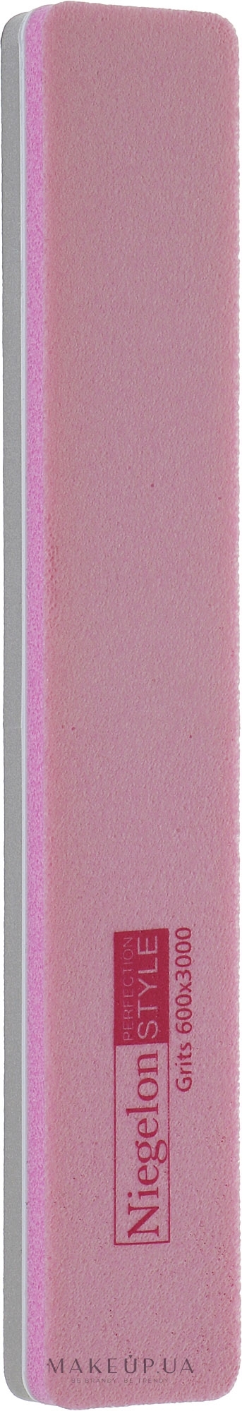 Пилочка для нігтів двостороння мінеральна, 600х3000 grit,  06-0598 - Niegelon Solingen — фото Розовый