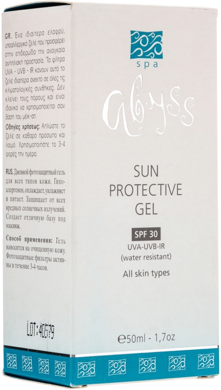 Гипоаллергенный фотозащитный крем-гель SPF 30 - Spa Abyss Sun Protective Gel SPF 30 — фото N1
