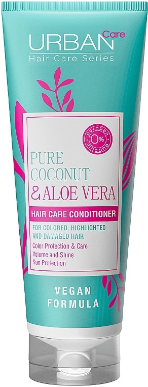 Кондиціонер для захисту кольору волосся - Urban Pure Coconut & Aloe Vera Hair Conditioner — фото N1