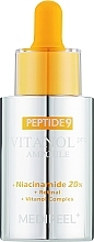 Осветляющая сыворотка с комплексом 9 пептидов и 20% ниацинамида - MEDIPEEL Peptide 9 Vitanol Ampoule Pro — фото N1