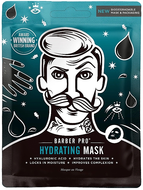 Увлажняющая тканевая маска для лица - BarberPro Hydrating Face Sheet Mask — фото N1