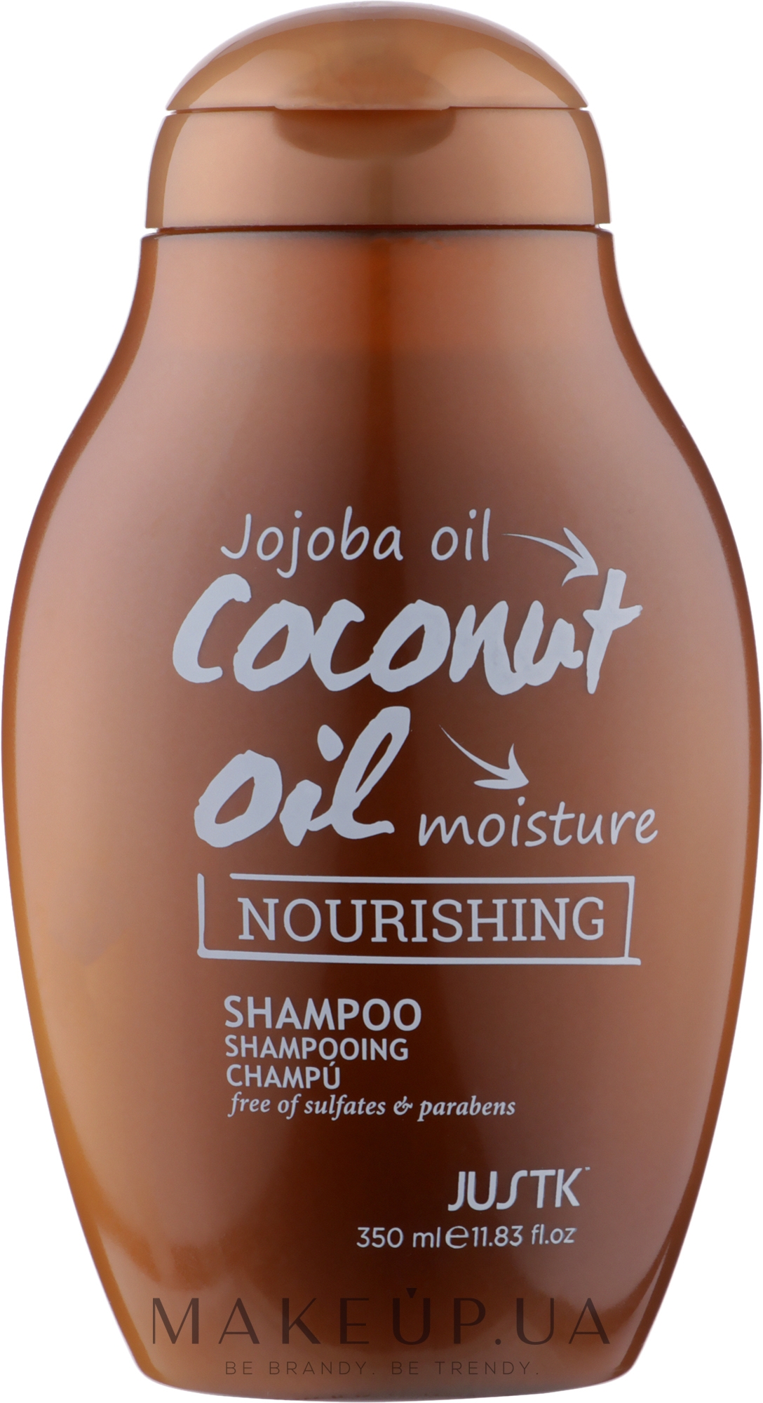 Безсульфатний шампунь для сухого і пористого волосся з кокосом і жожоба - JustK — фото 350ml