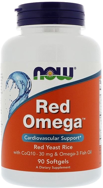 Желатинові капсули "Червоний дріжджовий рис" - Now Foods Red Omega Red Yeast Rice — фото N2