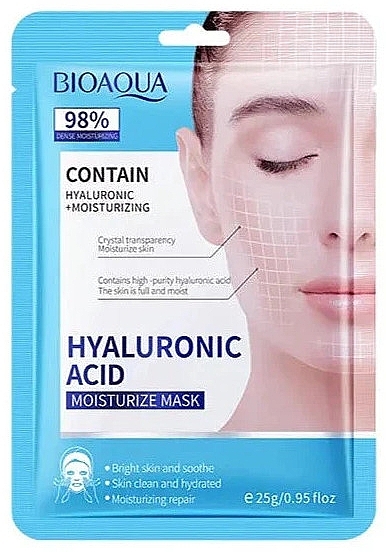 Зволожувальна маска для обличчя з гіалуроновою кислотою - Bioaqua Hyaluronic Acid Moisturize Mask — фото N1