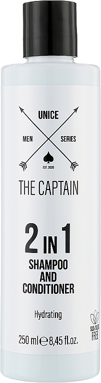 Бессульфатный шампунь-кондиционер 2 в 1 для мужчин - Unice The Captain Shampoo&Conditioner