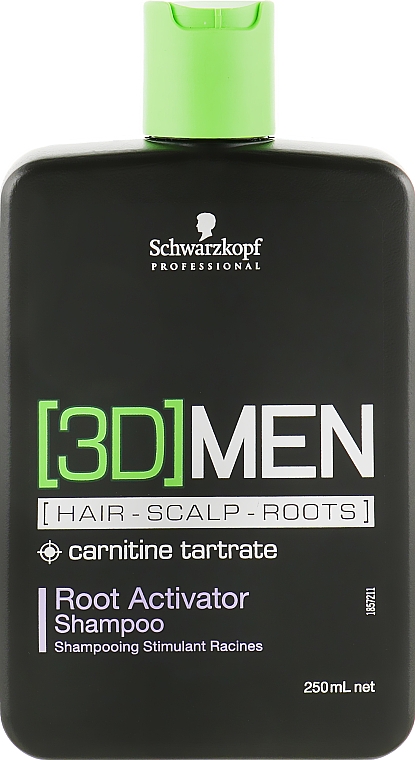 Шампунь активирующий рост волос - Schwarzkopf Professional 3D Men Root Activator Shampoo — фото N1