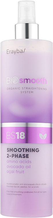 Двофазний спрей-кондиціонер для випрямлення волосся - Erayba Bio Smooth Organic Straightener Smoothing Spray BS18 — фото N3
