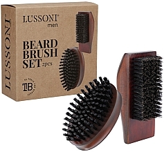 Набір щіток для бороди, 2 шт. - Lussoni Men Baerd Brush Set — фото N1