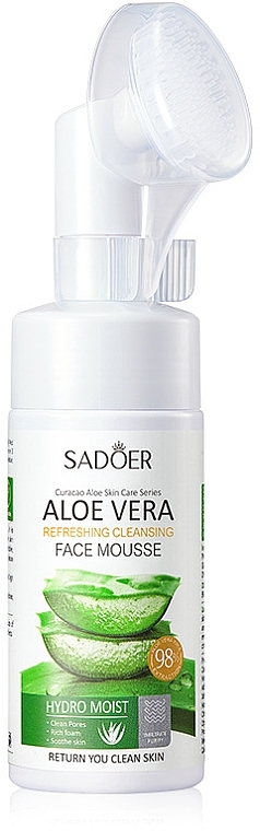 Зволожувальна пінка-мус з алое вера - Sadoer Aloe Vera Refreshing Cleansing Face Mousse — фото N1