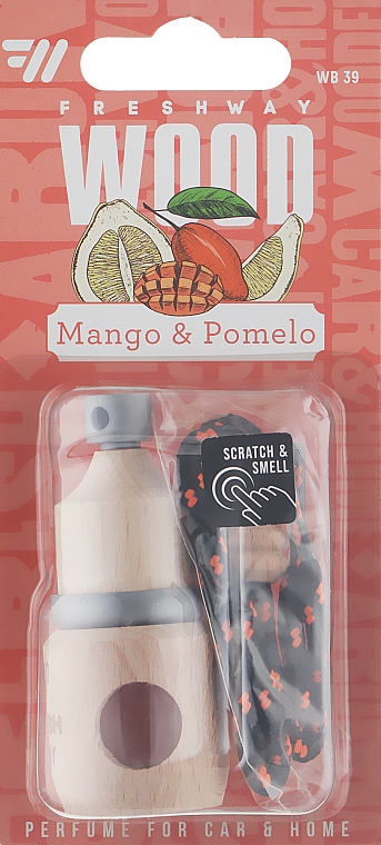 Ароматизатор подвесной "Mango&Pomelo" - Fresh Way Wood — фото N1