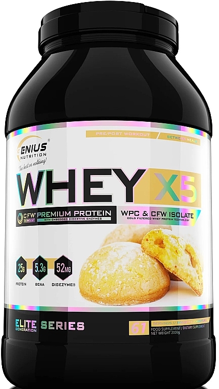 Протеин "Печенье Biscotti" - Genius Nutrition Whey-X5 Premium Protein Biscotti Cookies — фото N2