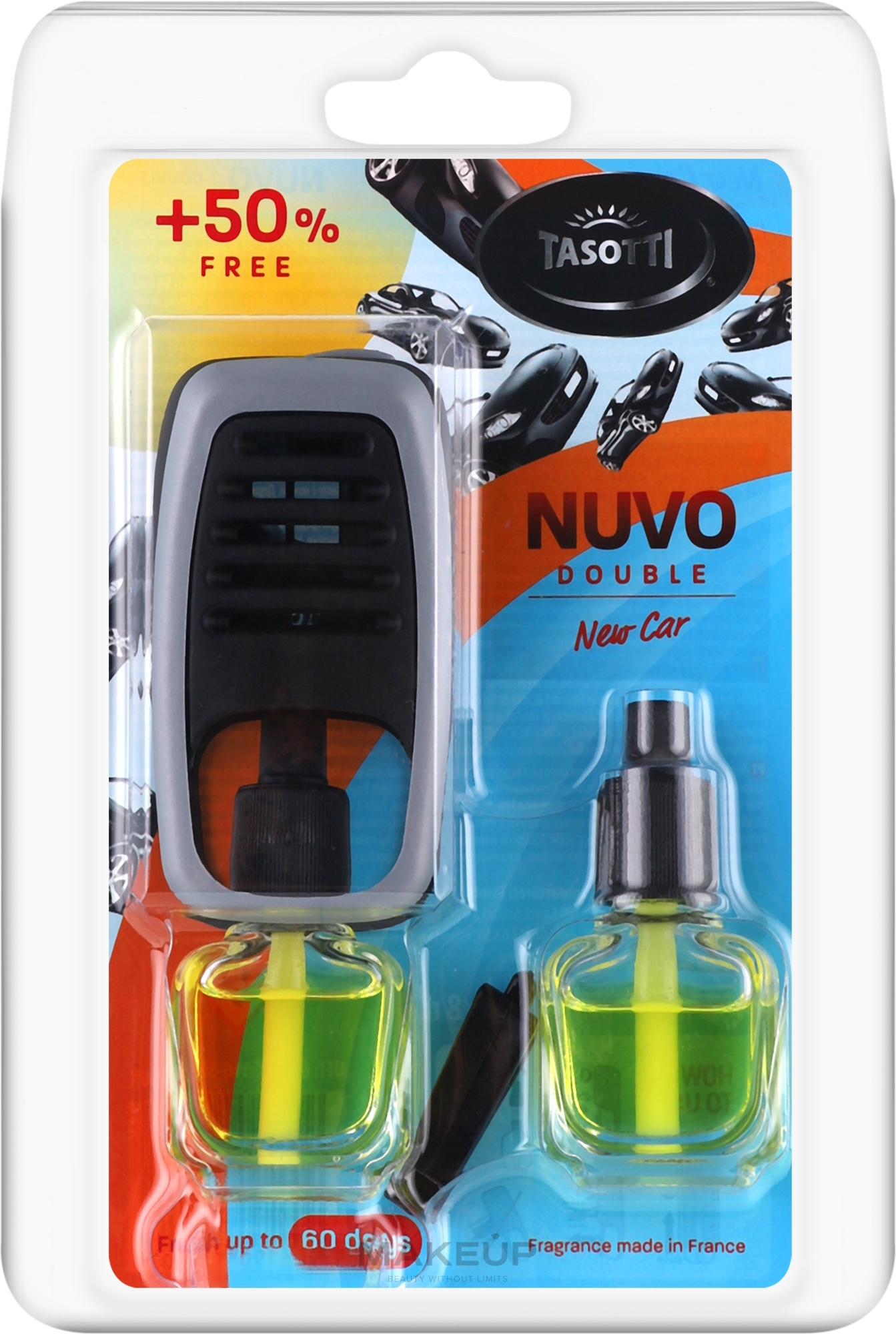 Автомобильный ароматизатор на дефлектор с запаской - Tasotti Nuvo Double New Car — фото 8ml