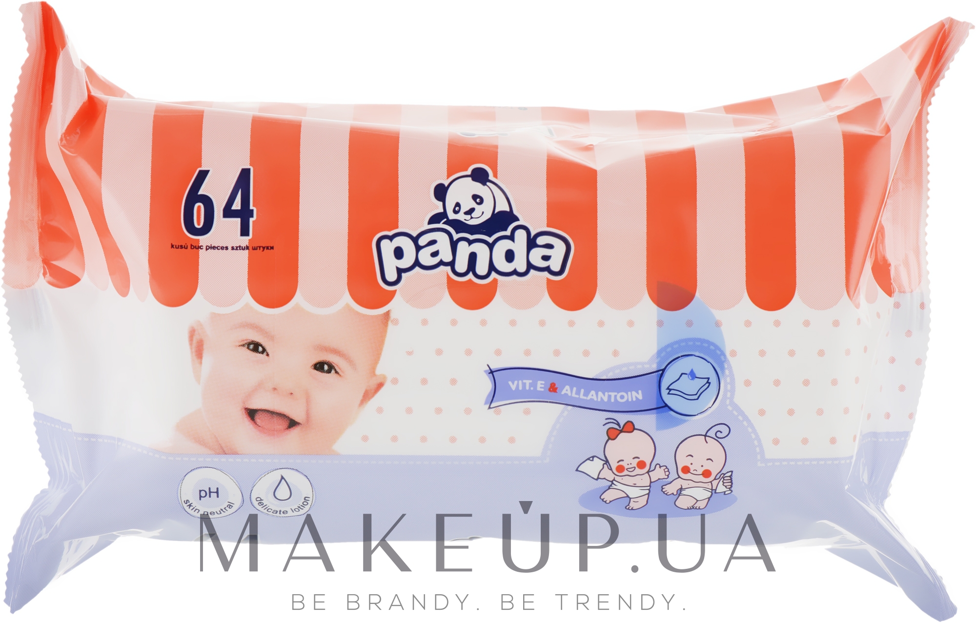Вологі серветки для дітей Panda, 64шт - Bella Baby — фото 64шт