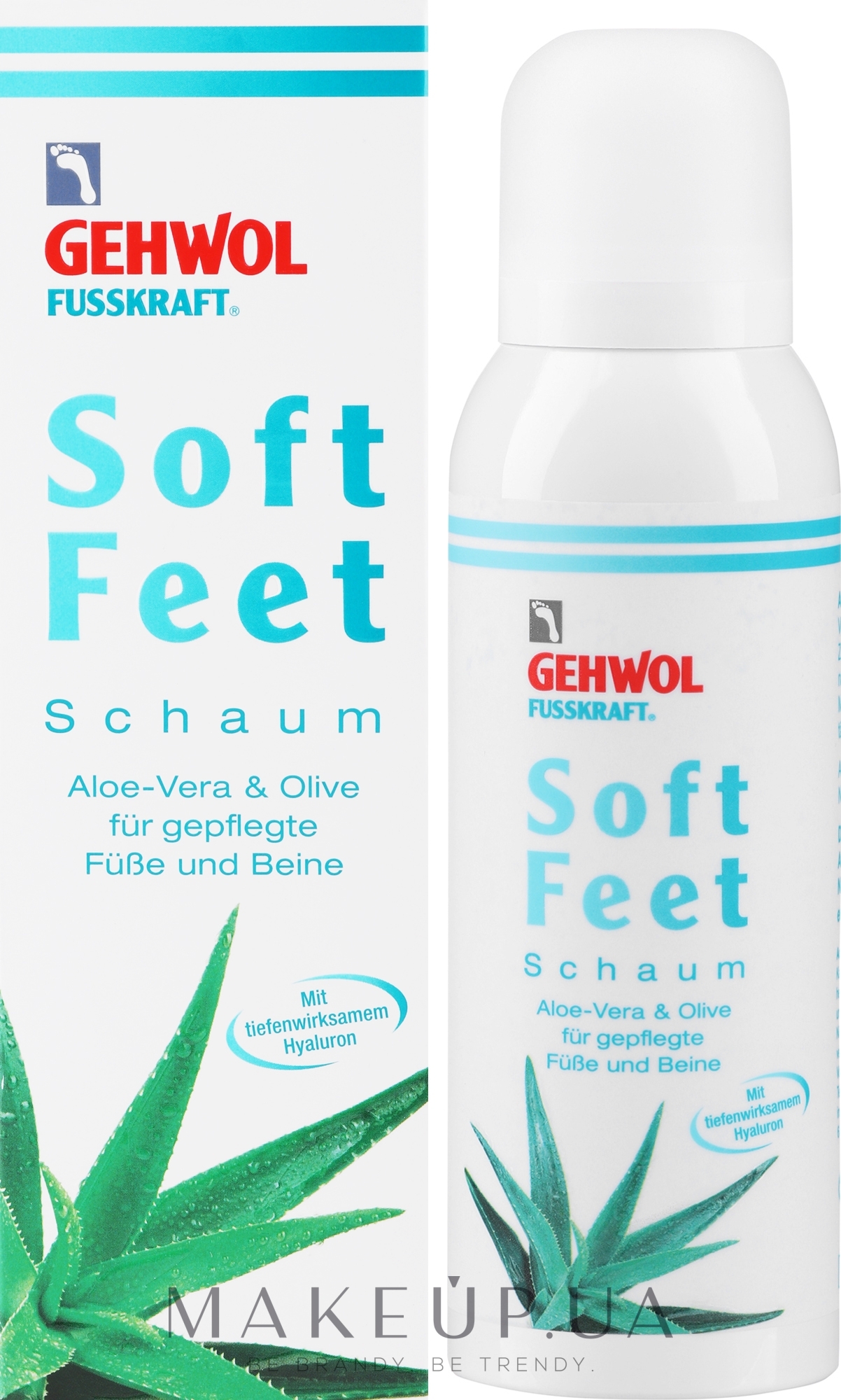 Пенка с гиалуроновой кислотой "Алоэ вера и масло оливы" - Gehwol Fusskraft Soft Feet Foam  — фото 125ml