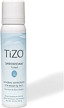 Пенка минеральная солнцезащитная для тела и лица с оттенком - TiZO SheerFoam Body & Face Tinted SPF 30 — фото N1