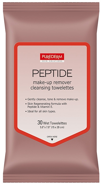 Салфетки для снятия макияжа с пептидами - Purederm Peptide Make-Up Remover Cleansing Towelettes  — фото N1