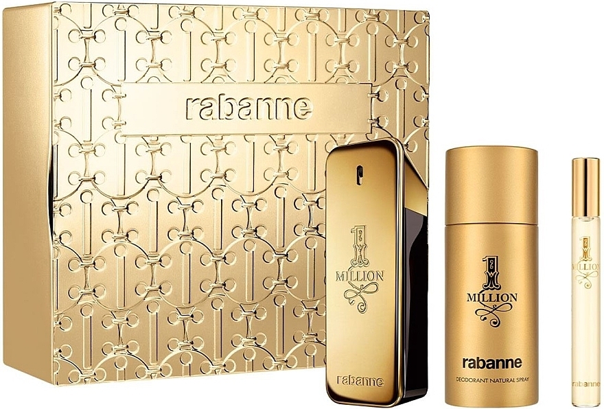 Paco Rabanne 1 Million - Набор (edt/100ml + deo/150ml + edt/mini/10ml) — фото N1