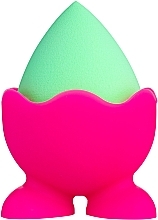 Спонж для макияжа на силиконовой подставке, PF-58, салатовый - Puffic Fashion Makeup Sponge (цвет подставки в ассортименте) — фото N3