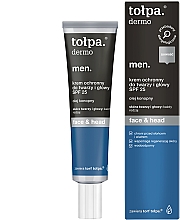 Парфумерія, косметика Захисний крем для обличчя й голови - Tolpa Dermo Men Face & Head Protective Cream SPF25