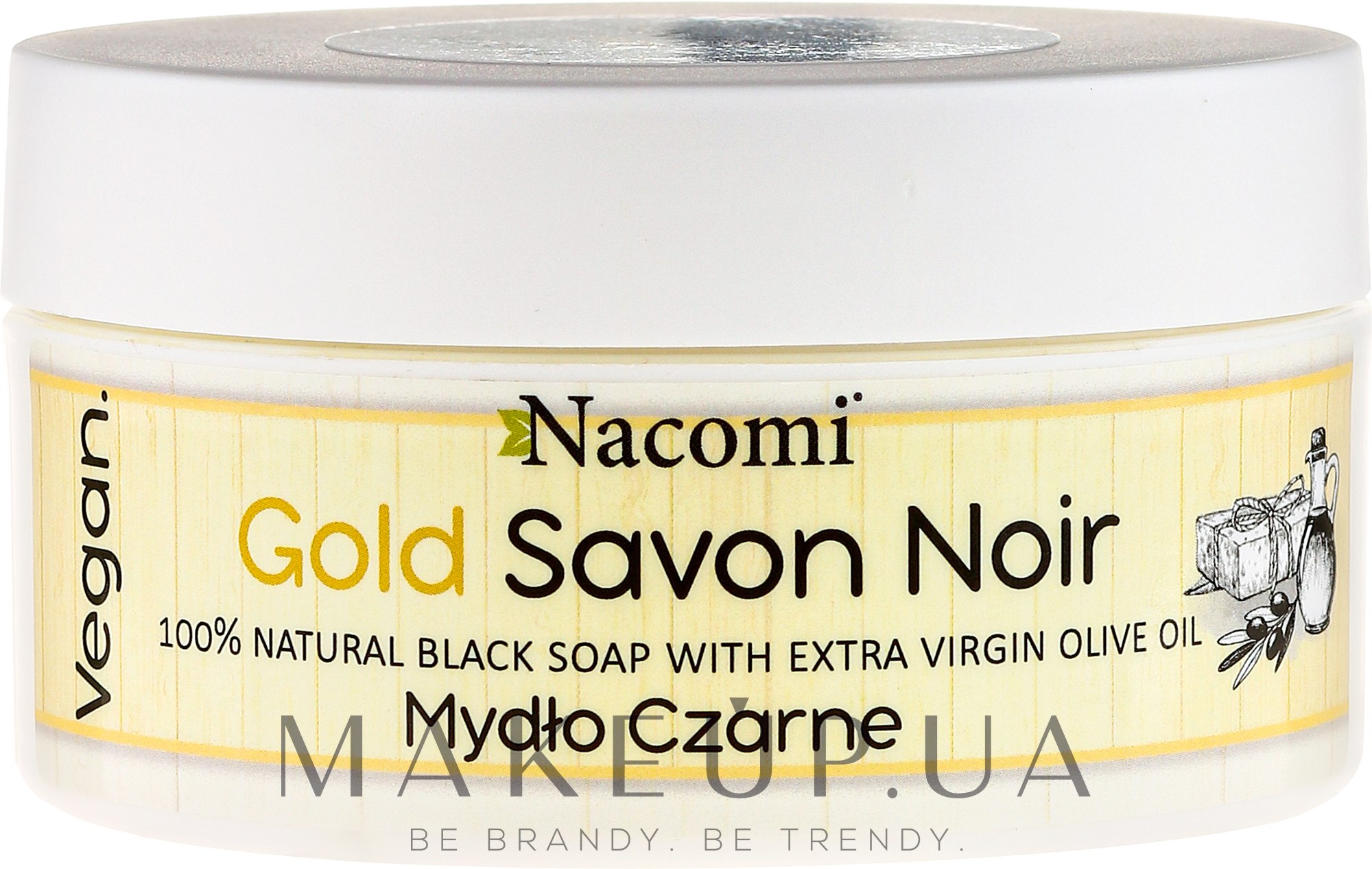 Чорне мило з оливковою олією - Nacomi Savon Noir Natural Black Soap with Extra Virgin Olive Oil — фото 125g