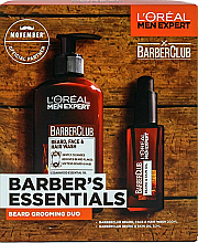 Духи, Парфюмерия, косметика Набор - L'Oreal Paris Men Expert Barber's Essentials (f/hair/wash/200ml + beard/skin/oil/30ml)