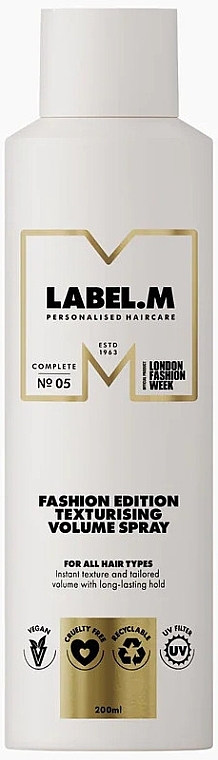 Текстурувальний спрей для об'єму волосся - Label.m Fashion Edition Texturising Volume Spray — фото N1