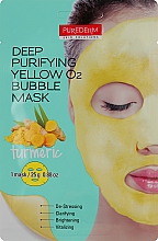 Кислородная маска для глубокого очищения лица "Куркума" - Purederm Deep Purifying Yellow O2 Bubble Mask  — фото N1