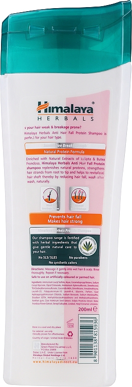 Шампунь з протеїнам від випадіння волосся - Himalaya Herbals Anti-Hair Fall — фото N2