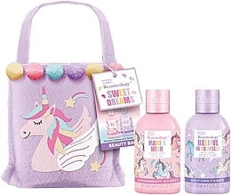 Парфумерія, косметика Набір - Baylis & Harding Beauticology Candy Unicorn Beauty Bag Gift Set (sh/cr/100ml + sh/gel/100ml + bag/1pc)