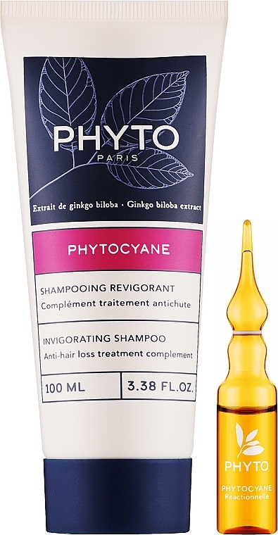 Набір - Phyto Phytocyane (ampoules/12x5ml + shm/100ml) — фото N1