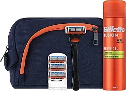 Набір - Gillette Fusion 5 (gel/200ml + razor/1pc + blade/3pcs + bag/1pc) — фото N2