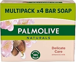 Парфумерія, косметика Тверде мило "Мигдалеве", 4x90g - Palmolive Naturals Almond Bar Soap