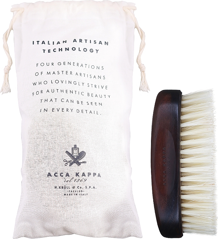 Щітка для волосся, біла щетина, 5 см - Acca Kappa Ebony Travel Hair Brush White Bristle — фото N3