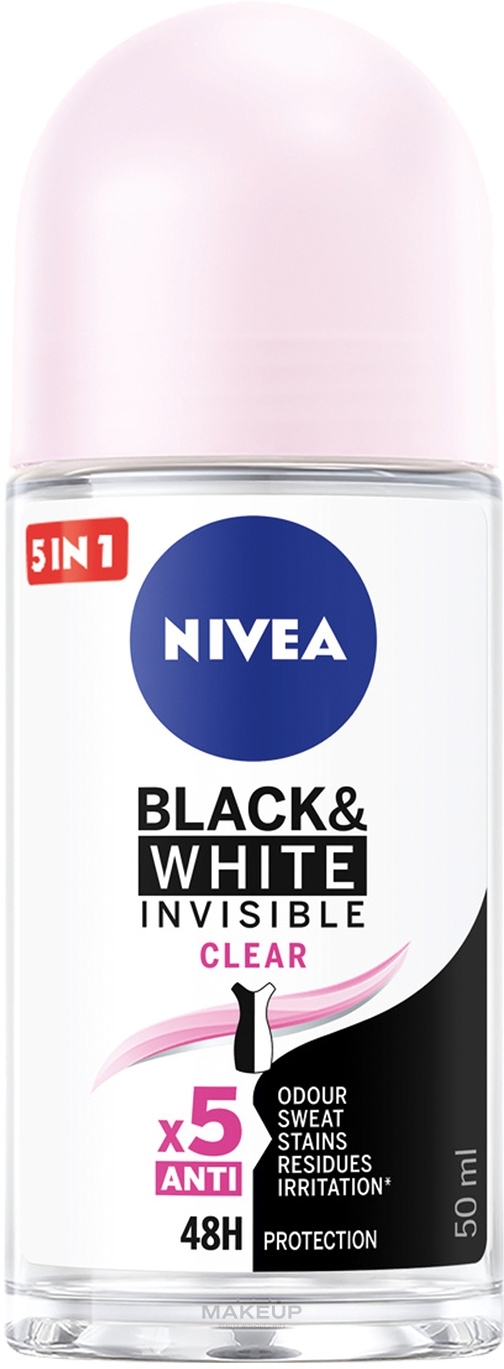 Антиперспірант "Чорне та Біле невидимий прозорий", кульковий - NIVEA  — фото 50ml
