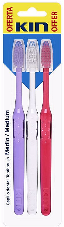 Набор - Kin Cepillo Dental Medium Toothbrush Pack (toothbrush/3pcs)  — фото N1