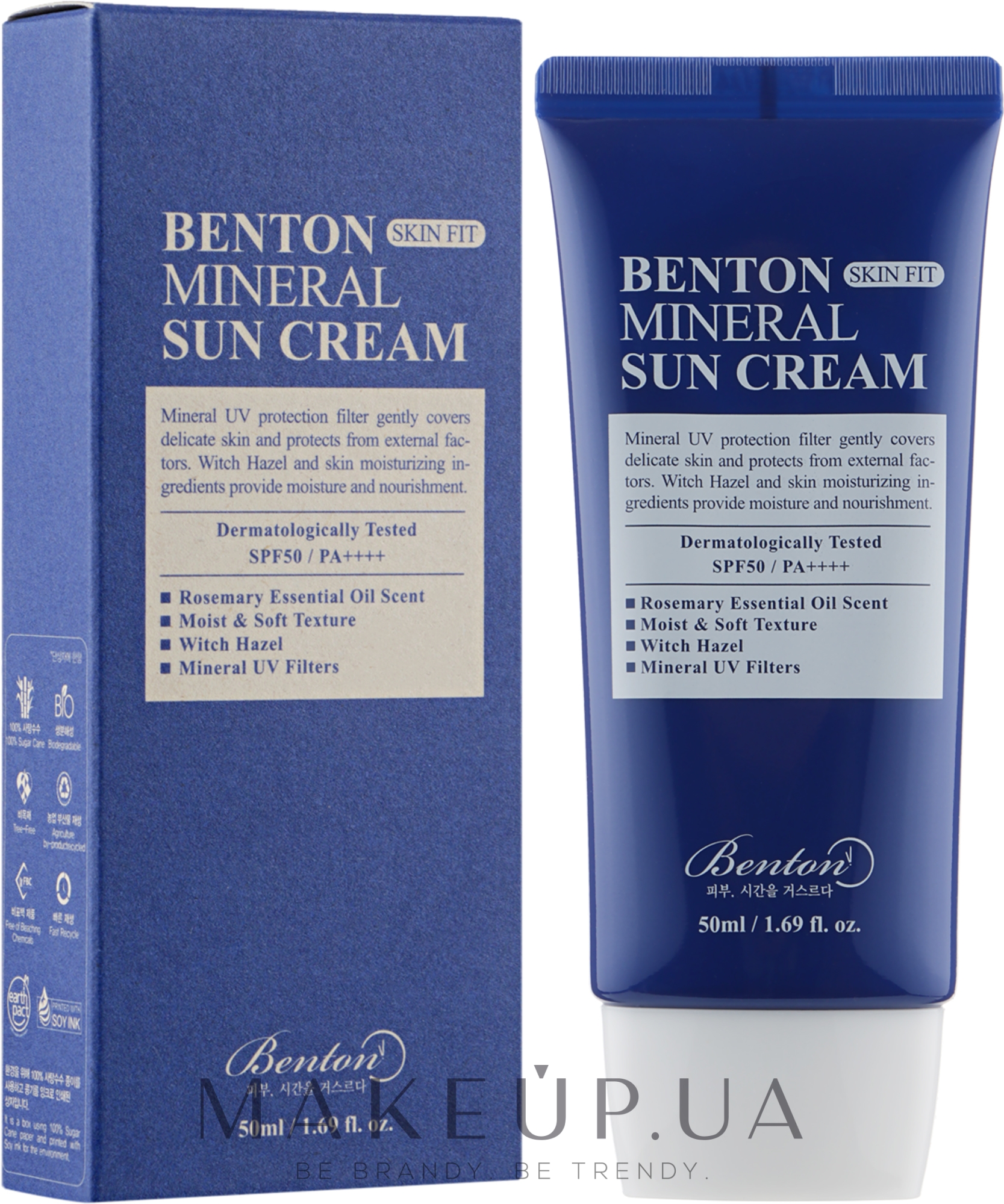 Минеральный солнцезащитный крем - Benton Skin Fit Mineral Sun Cream SPF50+/PA++++ — фото 50ml
