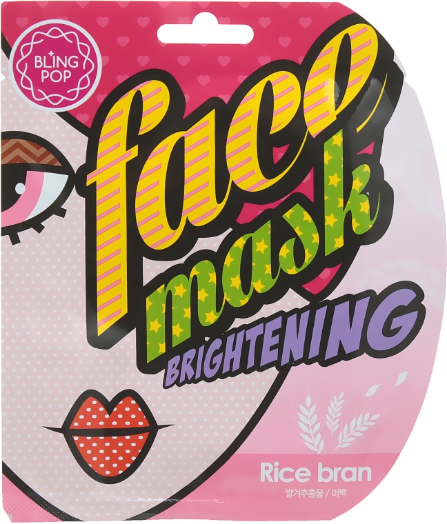 Отбеливающая маска для лица с экстрактом рисовых отрубей - Bling Pop Rice Bran Brightening Mask