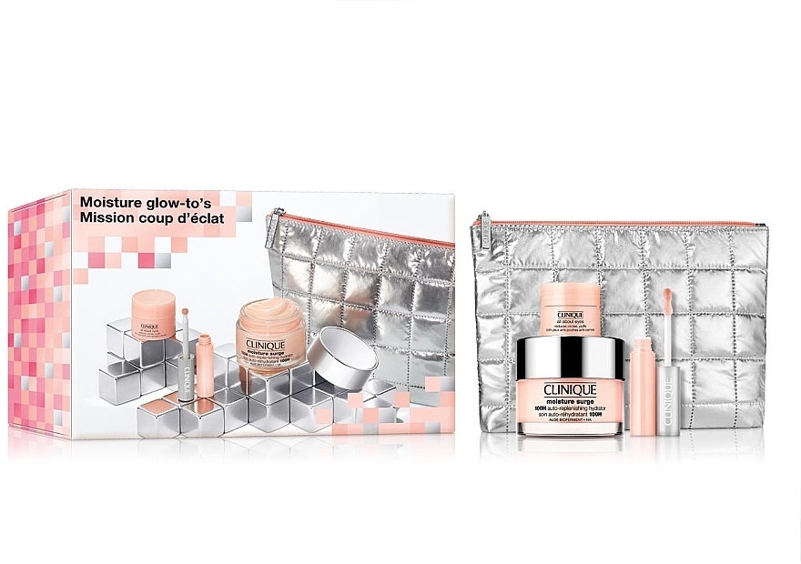 Набор - Clinique Moisture Glow-to's Set (gel/50ml + lip/gloss/2.2ml + eye/cr/5ml + bag) — фото N1