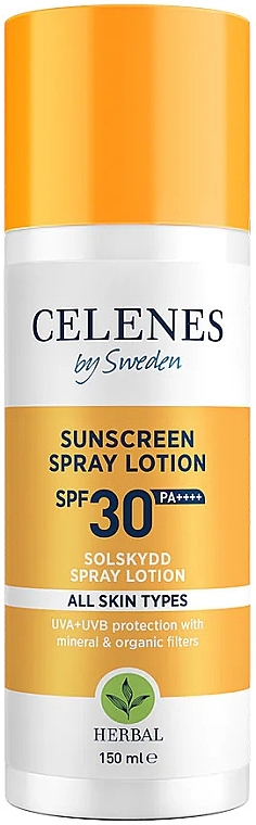 Солнцезащитный спрей-лосьон SPF 30+ - Celenes Herbal Sunscreen Spray Lotion Spf 30+ — фото N1