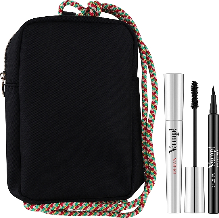 Набір - Pupa Vamp! Exceptional Volume & Vamp! Stylo Liner (mascara/9ml + eye/liner/1.1ml + bag) — фото N1