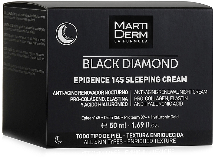 Ночной крем для лица - MartiDerm Black Diamond Epigence 145 Sleeping Cream — фото N1