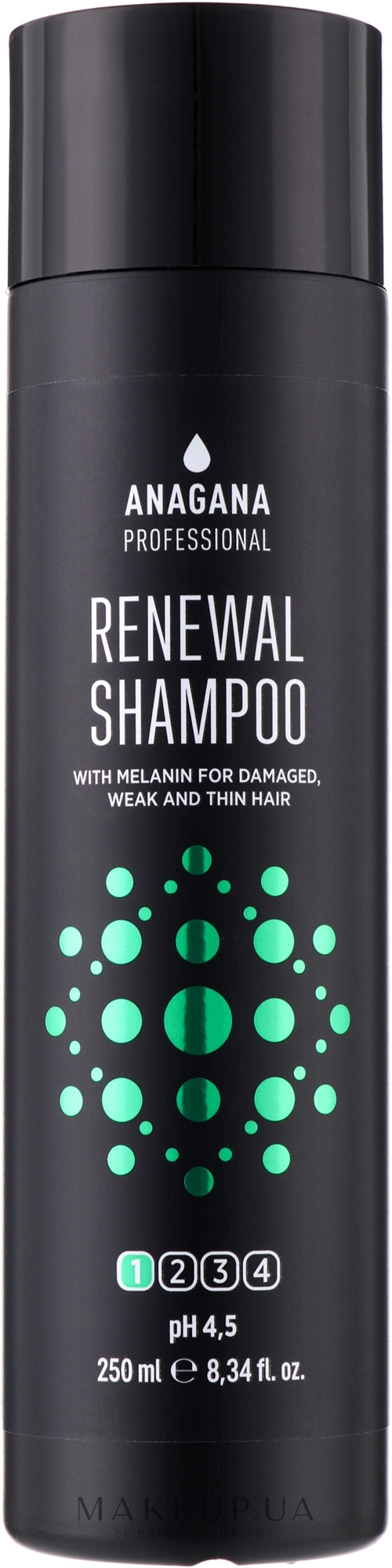 Шампунь для пошкодженого волосся - Anagana Professional Renewal Shampoo With Melanin — фото 250ml
