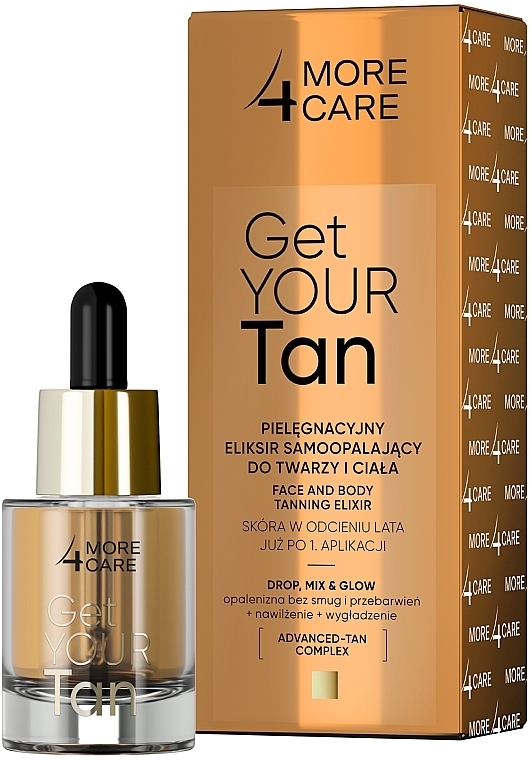 Еліксир-автозасмага для обличчя та тіла - More4Care Get Your Tan! Face And Body Tanning Elixir — фото N2
