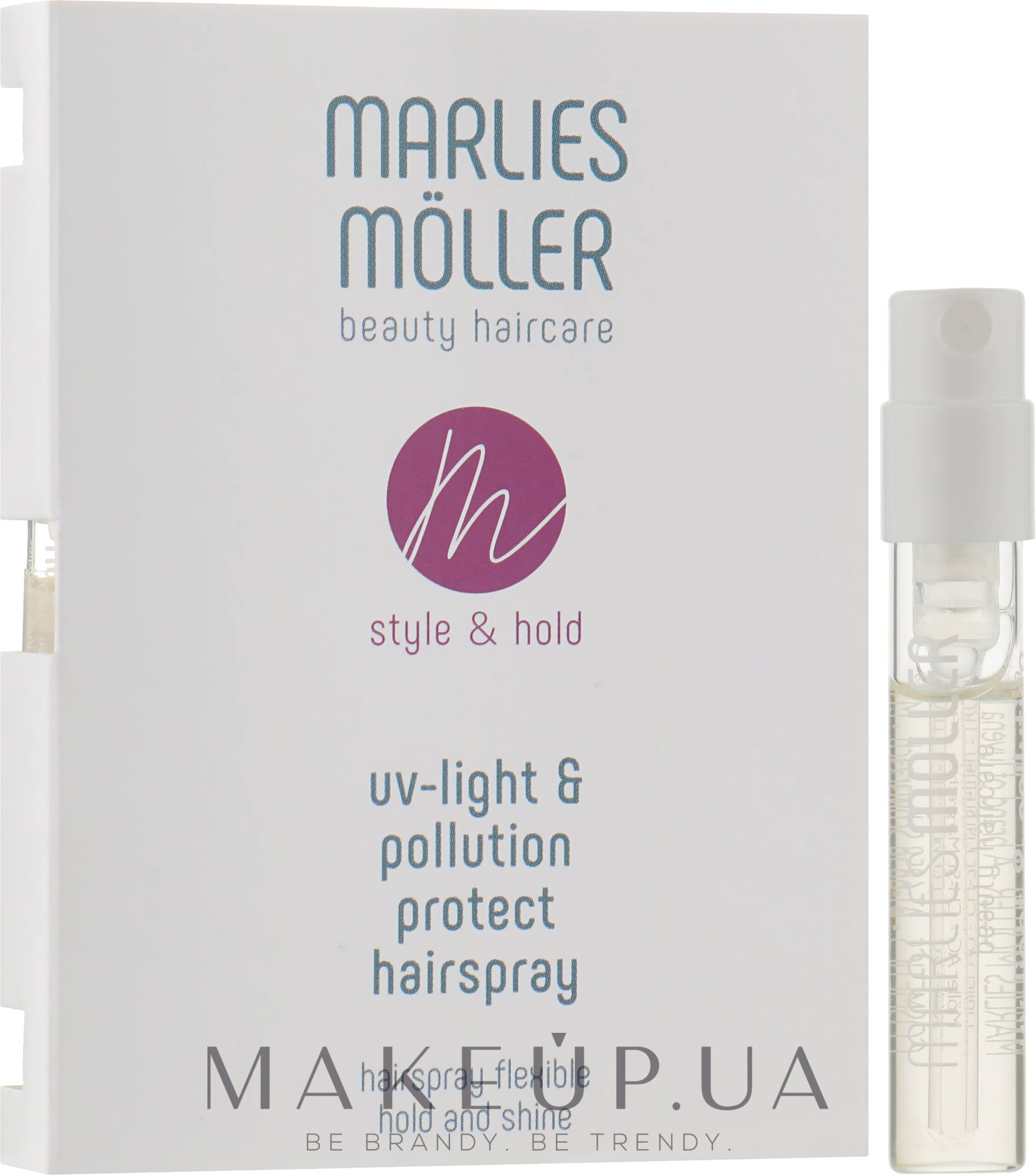 Сонцезахисний стайлінг-спрей з ароматом парфумів - Marlies Moller UV-light & Pollution Protect Hairspray (пробник) — фото 1.5ml