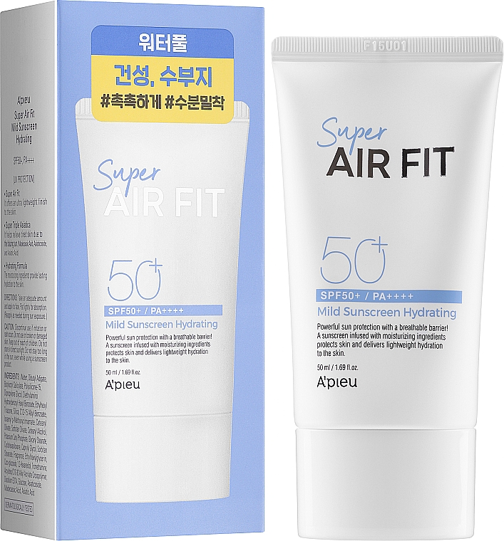 Сонцезахисний зволожувальний крем - A'Pieu Super Air Fit Mild Sunscreen Hydrating SPF50+ PA++++ — фото N2